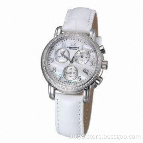Multifunction Watch with Stainless Steel and Leather Strap, Unique and Novelty Items